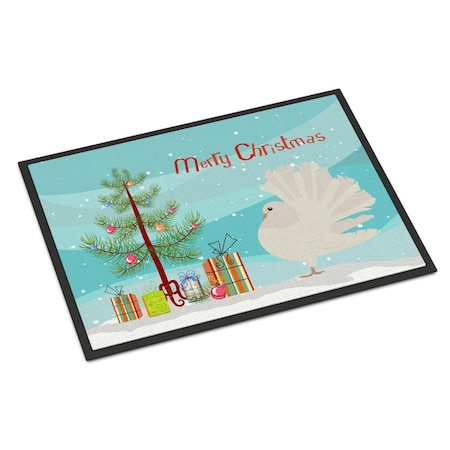 Carolines Treasures Silver Fantail Pigeon Christmas Indoor or Outdoor Mat, 24 x 36 in. BB9317JMAT